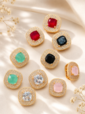 Cut Crystal Halo Stud Earrings
