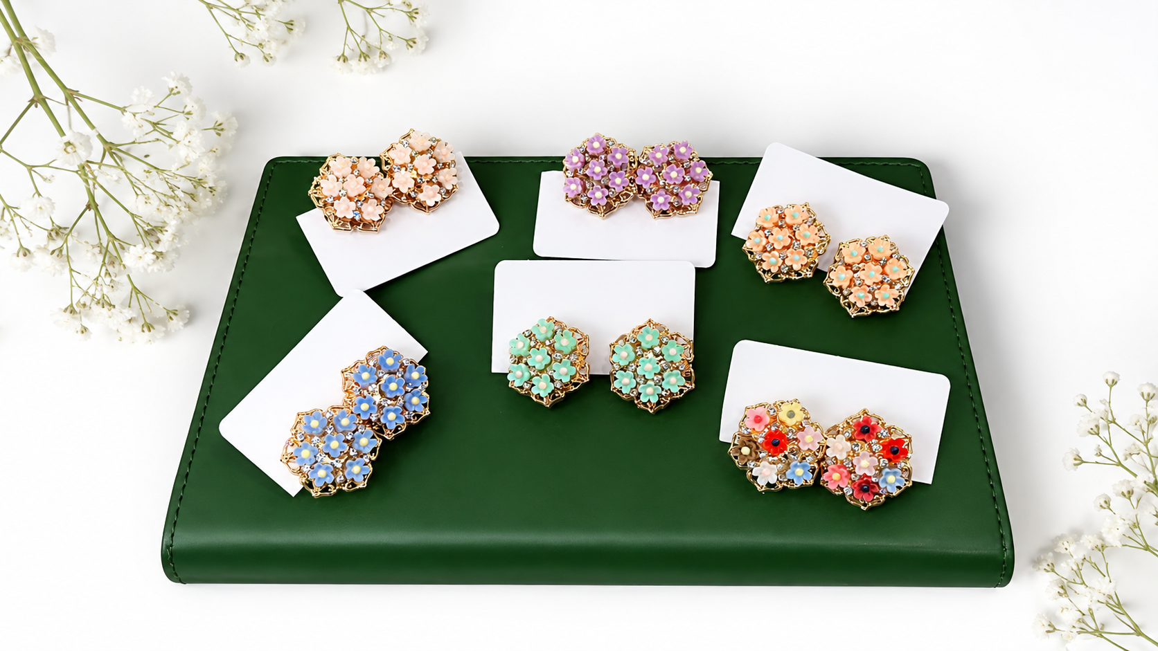 Floral Cluster Stud Earrings